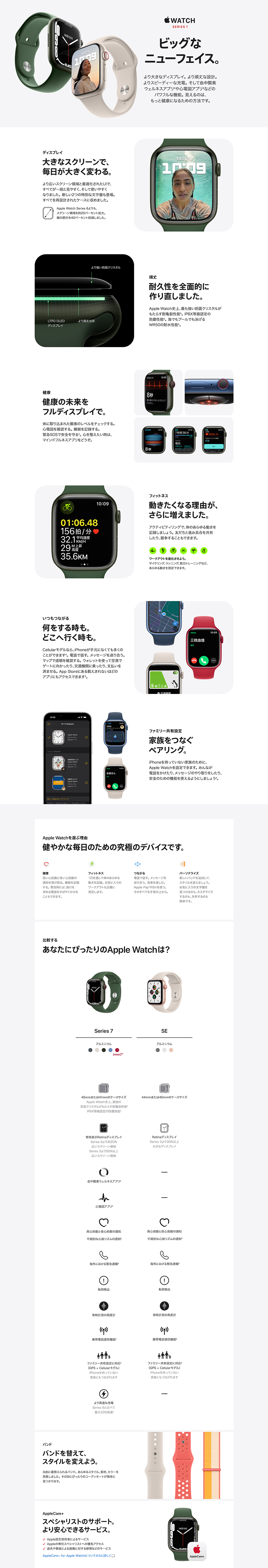 Apple Watch Series 7 ミッドナイトアルミニウムケース/ミッドナイト 