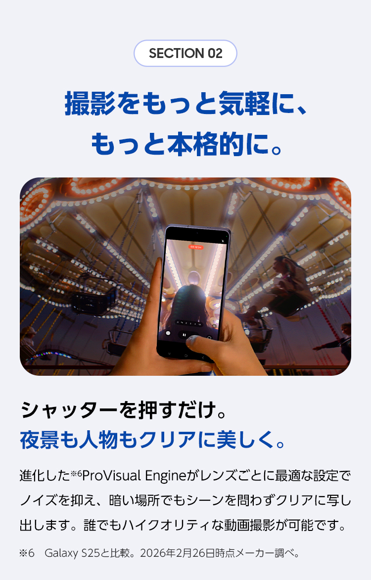 撮影をもっと気軽に、もっと本格的に。シャッターを押すだけ。夜景も人物もクリアに美しく。