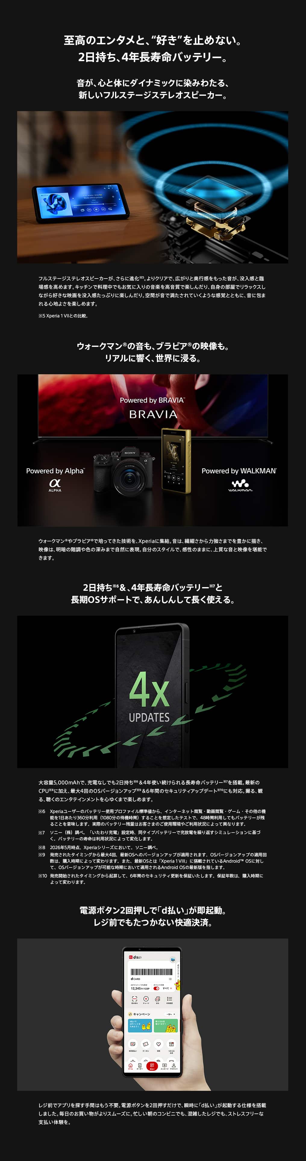 至高のエンタメと、“好き”を止めない。2日持ち、4年長寿命バッテリー。