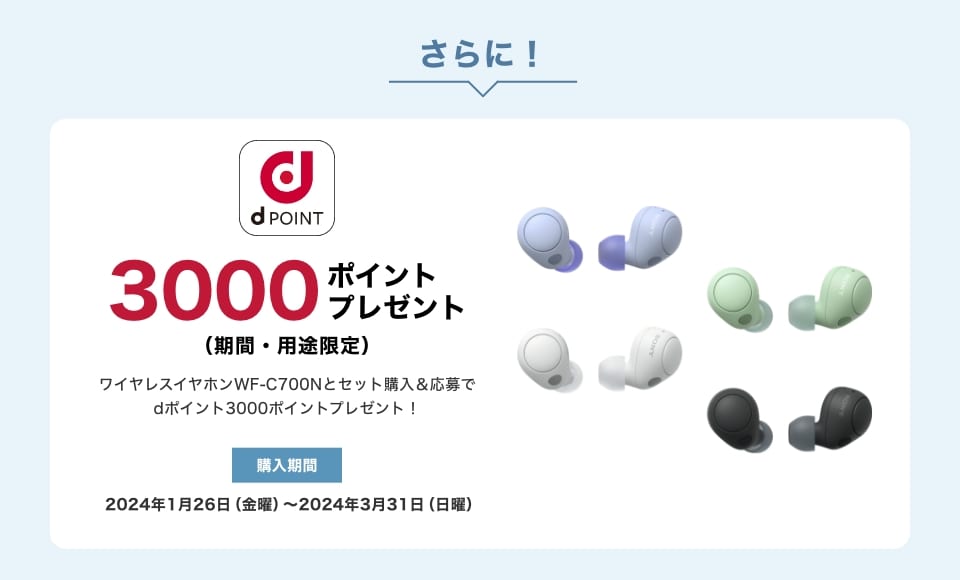 dPOINT 3000ポイントプレゼント（期間・用途限定）