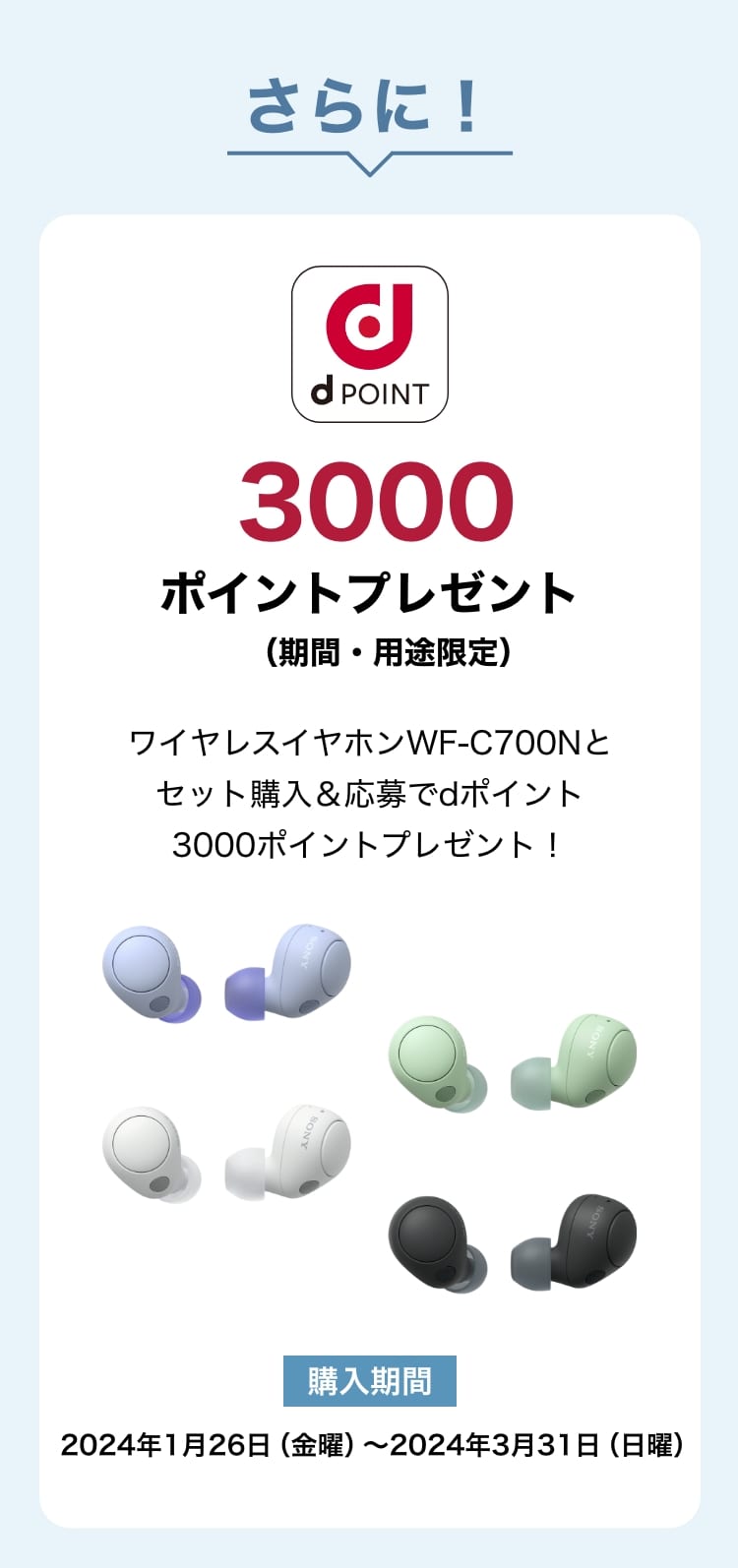 dPOINT 3000ポイントプレゼント（期間・用途限定）