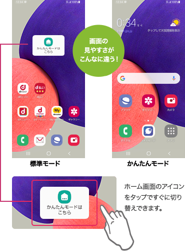はじめてでも使いこなせるかんたんモード