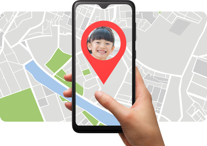 スマホの位置がすぐわかるから、 親子にもあんしん。